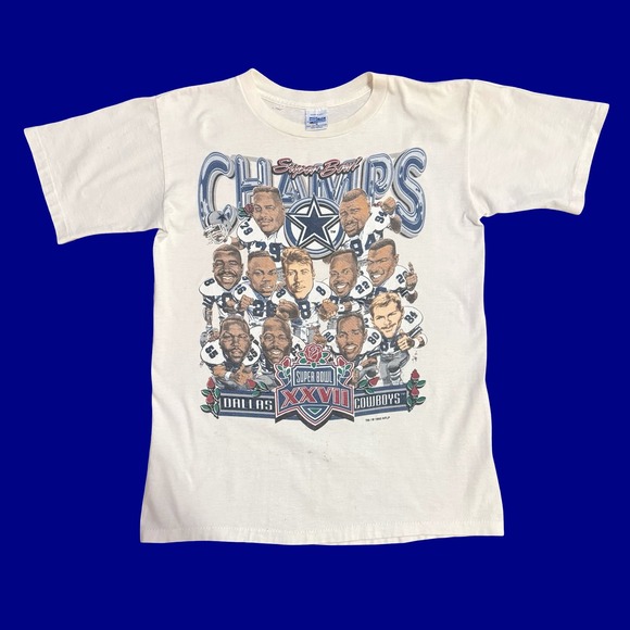 Vintage Dallas Cowboys 1993 Super Bowl XXVII Champs Tee Salem Sportswear USA M - Picture 1 of 9